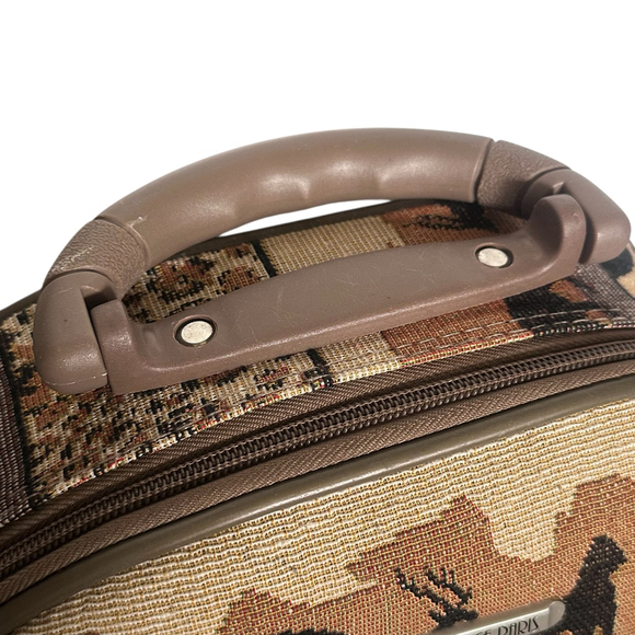 Bon Voyage Paris Safari Print Travel Vanity Case Bag Carry-On Organizer - Picture 3 of 10